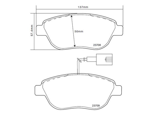 KIT PASTIGLIE FRENO ANTERIORI BREMBO ABARTH 500 / 595 / 695 (312_) 1.4  (312.AYB11) 120 KW