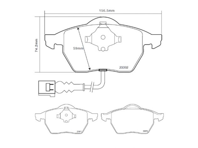 KIT PASTIGLIE FRENO ANTERIORI BREMBO VOLKSWAGEN NEW BEETLE CONVERTIBLE  (1Y7) 1.9 TDI 74 KW 06/03 - 09/10