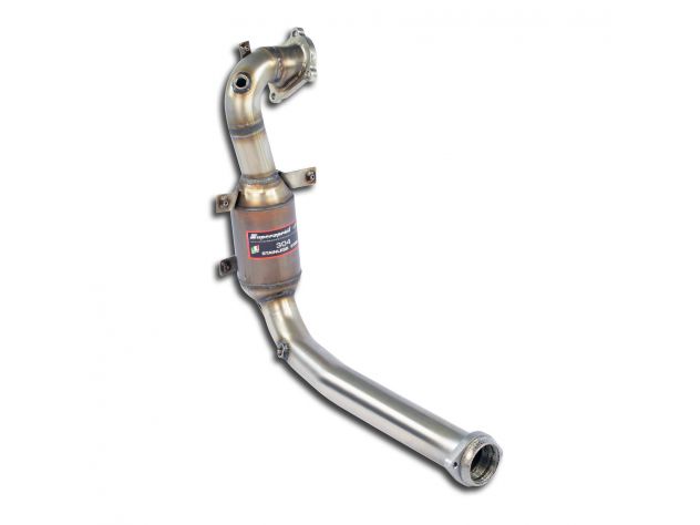 SUPERSPRINT TURBO EXHAUST PIPE KIT + CATALYST 100CPSI  500 ABARTH 1.4T COUPÈ / CABRIO (135 HP) (Ø65 CON VALVOLA) 08-15 