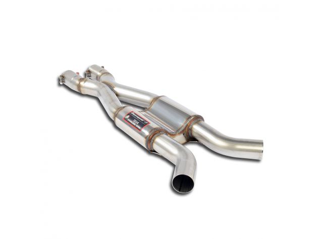 RACCORDO SCARICO X + SILENZIATORE CENTRALE SUPERSPRINT BMW E90 BERLINA M3 4.0 V8 07-PER TRASFORMAZIONE SUPERCHARGER