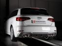 RAGAZZON DOUBLE STAINLESS STEEL REAR WITH ROUND 4/90MM CARBON TERMINALS AUDI A3 8V/8VA SPORTBACK 35TFSI 110KW 09/2018-2020