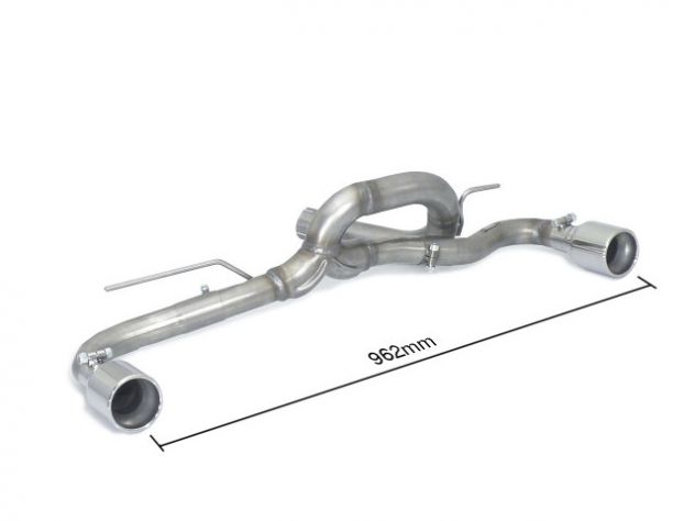 RAGAZZON REAR TUBE GR. N STAINLESS STEEL DOUBLE WITH ROUND TERMINALS 90MM BMW SERIE1 F20 120I 130KW - N13 2015-2016