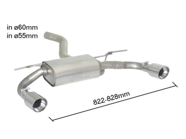 POSTERIORE INOX SDOPPIATO TERMINALI ROTONDI 90MM SPORT LINE RAGAZZON BMW SERIE4 F32 COUPÈ 420D - 420D XDRIVE 135KW 2013-2015