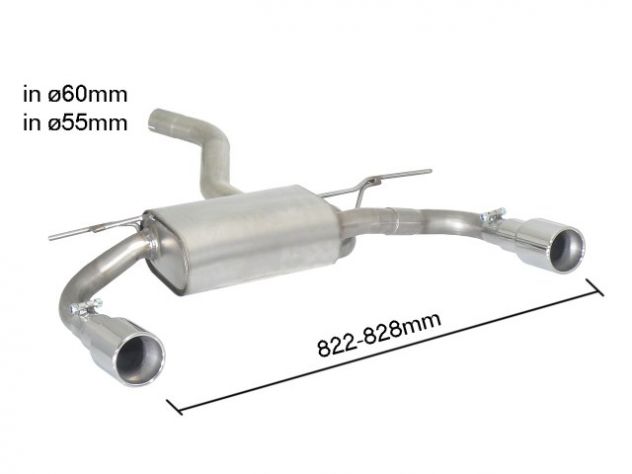 RAGAZZON DOUBLE STAINLESS STEEL REAR WITH 90MM ROUND TERMINALS BMW SERIE4 F32 COUPÈ 420D - 420D XDRIVE 135KW 2013-2015