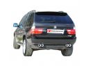 POSTERIORE INOX SDOPPIATO TERMINALI OVALI 128X80MM RAGAZZON BMW X5 E53 3.0D 135 KW + RESTYLING 2001-02/2007