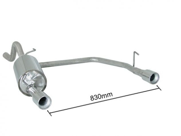 RAGAZZON DOUBLE STAINLESS STEEL REAR WITH 90MM ROUND TERMINALS FIAT GRANDE PUNTO 199 1.2 48/51KW - 1.4 57KW 09/2005+