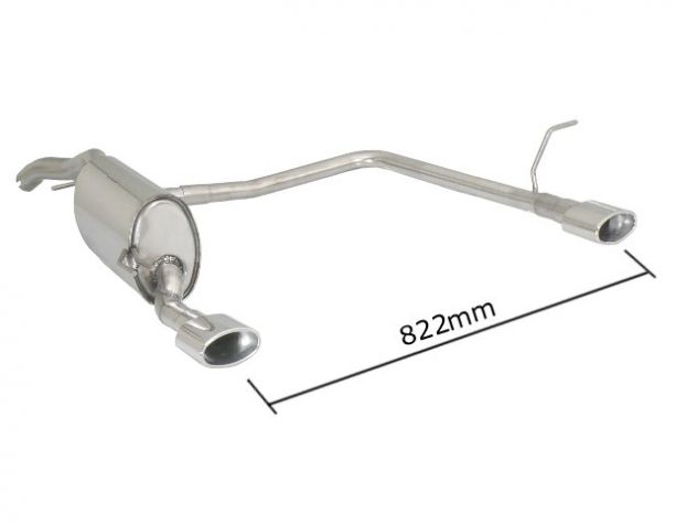 RAGAZZON DOUBLE STAINLESS STEEL REAR WITH 115X70MM OVAL TERMINALS FIAT BRAVO II 198 1.4 66KW 02/2007+