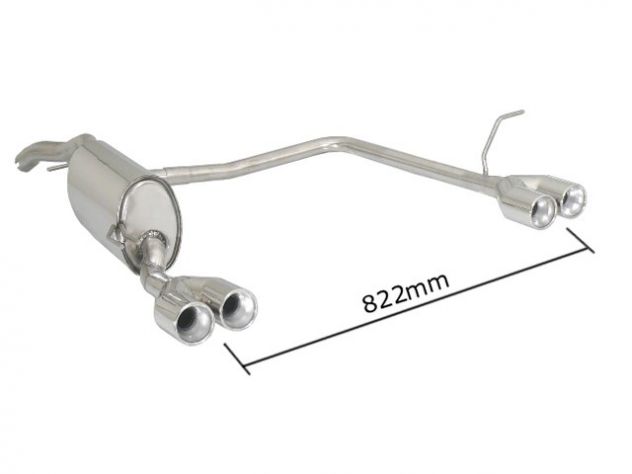 RAGAZZON DOUBLE STAINLESS STEEL REAR WITH ROUND 2X80MM STAGGERED TERMINALS FIAT BRAVO II 198 1.9 MULTIJET 88KW 02/2007-2010