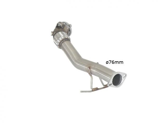 RAGAZZON DOWNPIPE INOX - INCREASED LINE DIAM. 76MM FORD FOCUS MK2 DA3 RS 2.5 TURBO 224KW DIAM.76MM 2009+