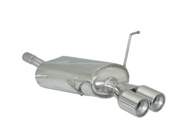 RAGAZZON STAINLESS STEEL REAR WITH 2X80MM ROUND CENTRAL TERMINALS MINI R50 COOPER 1.6 I 85KW + RESTYLING 09/2001-10/2006