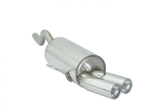 RAGAZZON STAINLESS STEEL REAR WITH ROUND TERMINALS 2X80MM RENAULT CLIO II 1.4 16V 72KW 1998-09/2005