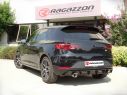 POSTERIORE INOX SDOPPIATO TERMINALI ROTONDI 102MM SPORT LINE RAGAZZON SEAT LEON MK3 5F 1.5TSI FR 96/110KW 09/2018-2020