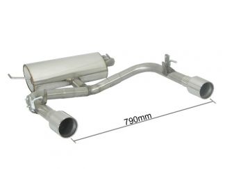 POSTERIORE INOX SDOPPIATO TERMINALI ROTONDI 102MM RAGAZZON TOYOTA CELICA T23 1.8 I VVT-I 105KW 2000+