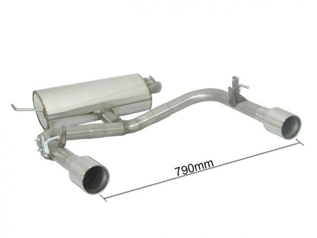 POSTERIORE INOX SDOPPIATO TERMINALI ROTONDI 102MM RAGAZZON TOYOTA CELICA T23 1.8 I VVT-I 105KW 2000+