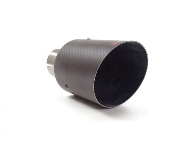 RAGAZZON 100MM ROUND STAINLESS STEEL TERMINAL CARBON RACING UNIVERSALE 