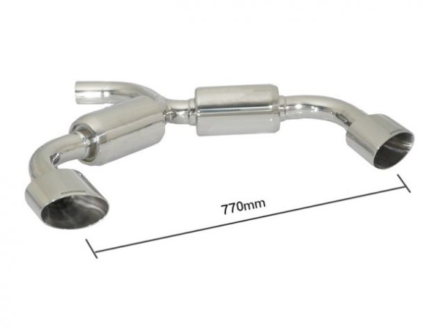 RAGAZZON DOUBLE STAINLESS STEEL REAR WITH 135X90MM SPORT LINE OVAL TERMINALS VW SCIROCCO 13 2.0TDI DPF 103KW 2008-2014