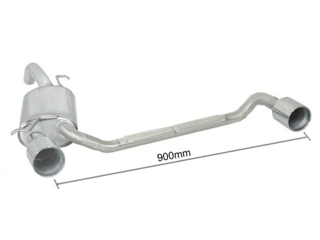 RAGAZZON DOUBLE STAINLESS STEEL REAR WITH 90MM ROUND TERMINALS VW GOLF MK4 1.4I 16V 55KW 1997-2003