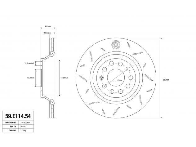 Dischi freno posteriori 310x22mm Audi S3 - RS3